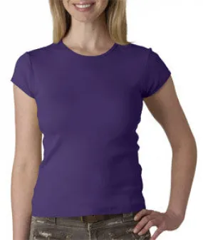 1001 Bella Canvas Ladies' Baby Rib Short-Sleeve Crew Neck Tee Purple