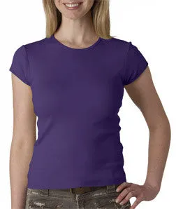1001 Bella Canvas Ladies' Baby Rib Short-Sleeve Crew Neck Tee Purple