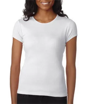 1001 Bella Canvas Ladies' Baby Rib Short-Sleeve Crew Neck Tee White