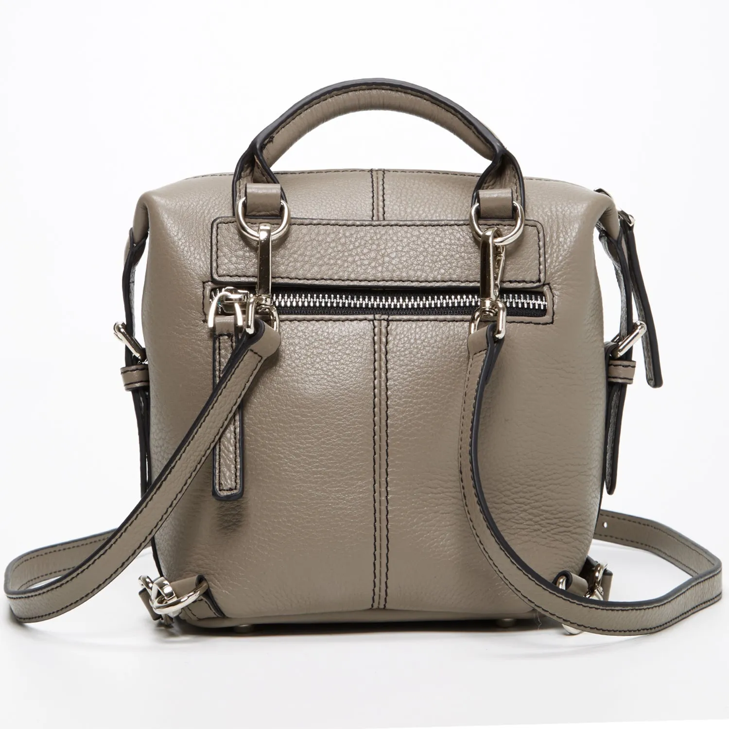 Ashley Gray Leather Backpack Purse