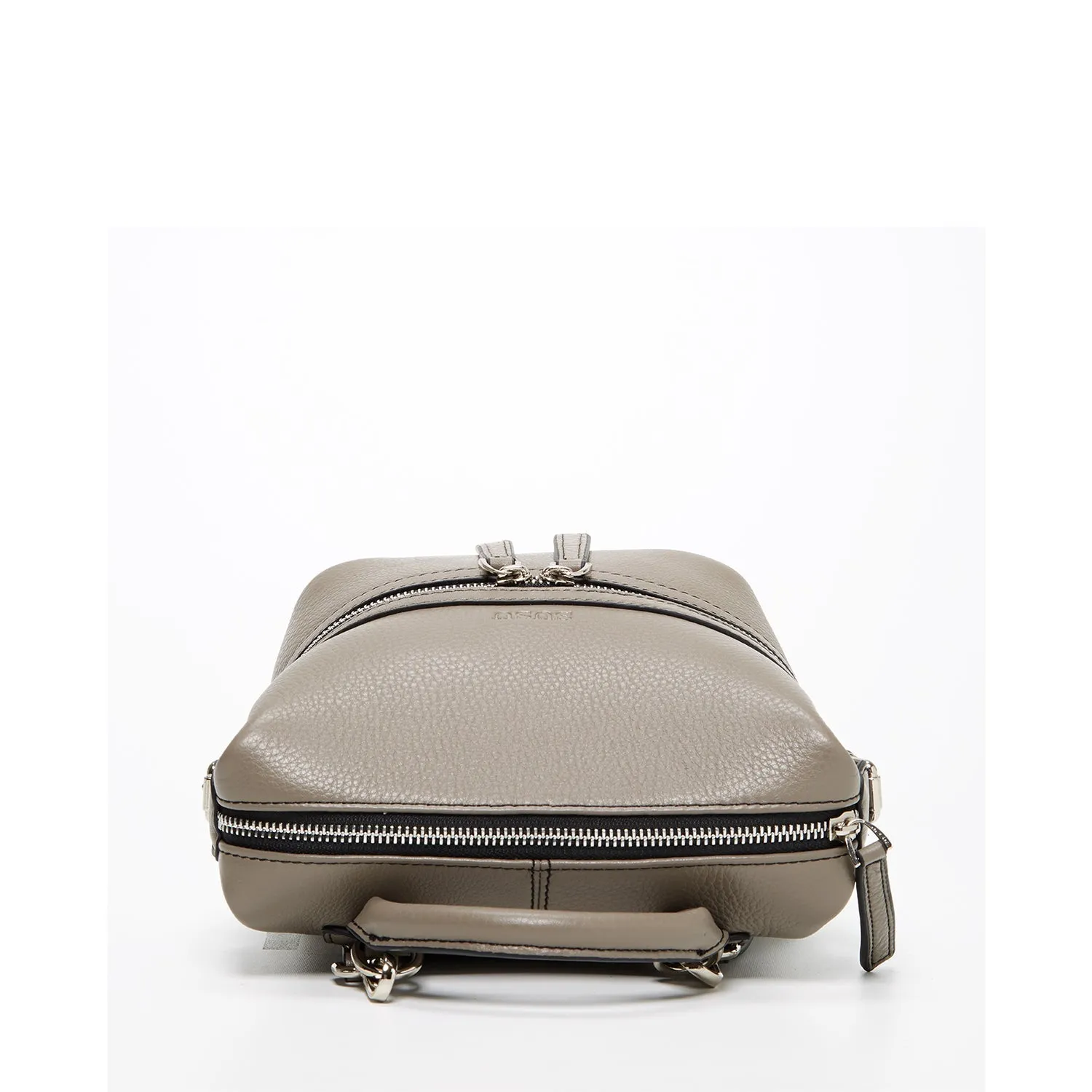 Ashley Small Gray Leather Backpack Purse
