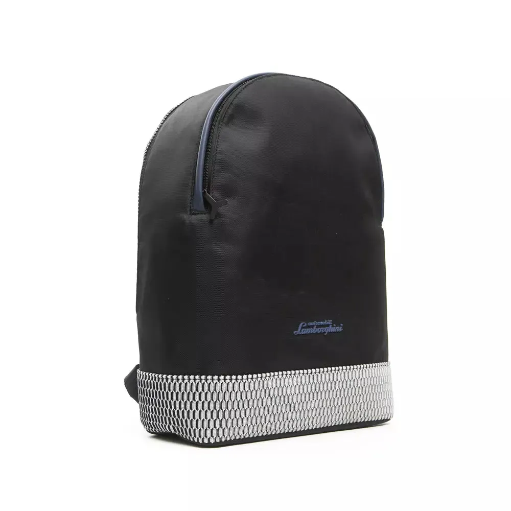 Automobili Lamborghini Sleek Black Backpack with Adjustable Straps