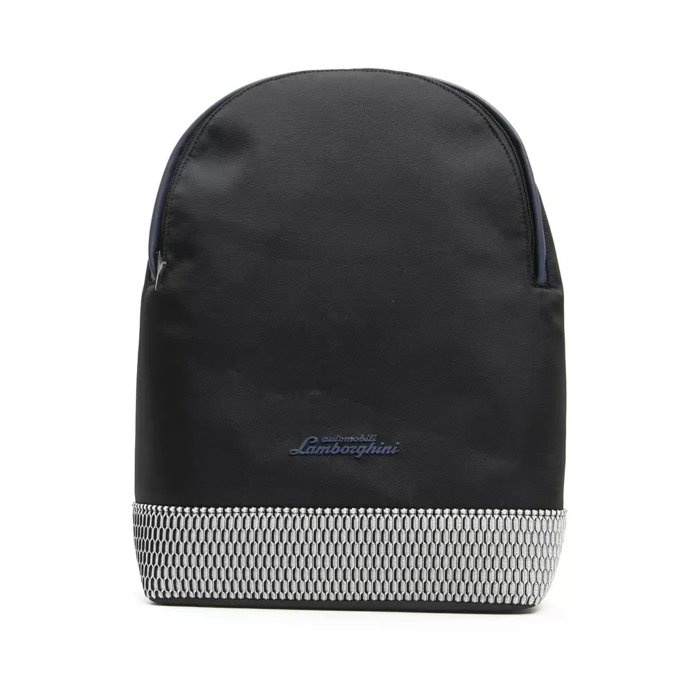Automobili Lamborghini Sleek Black Backpack with Adjustable Straps