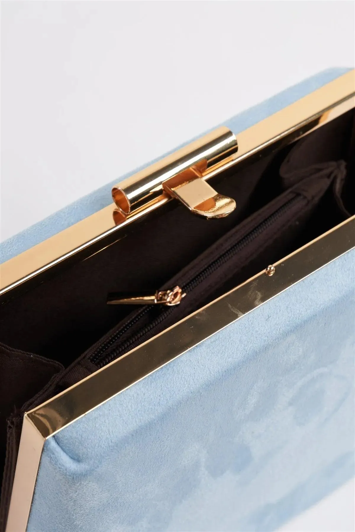 Baby Blue Chic Suede Clutch Bag /3 Bags