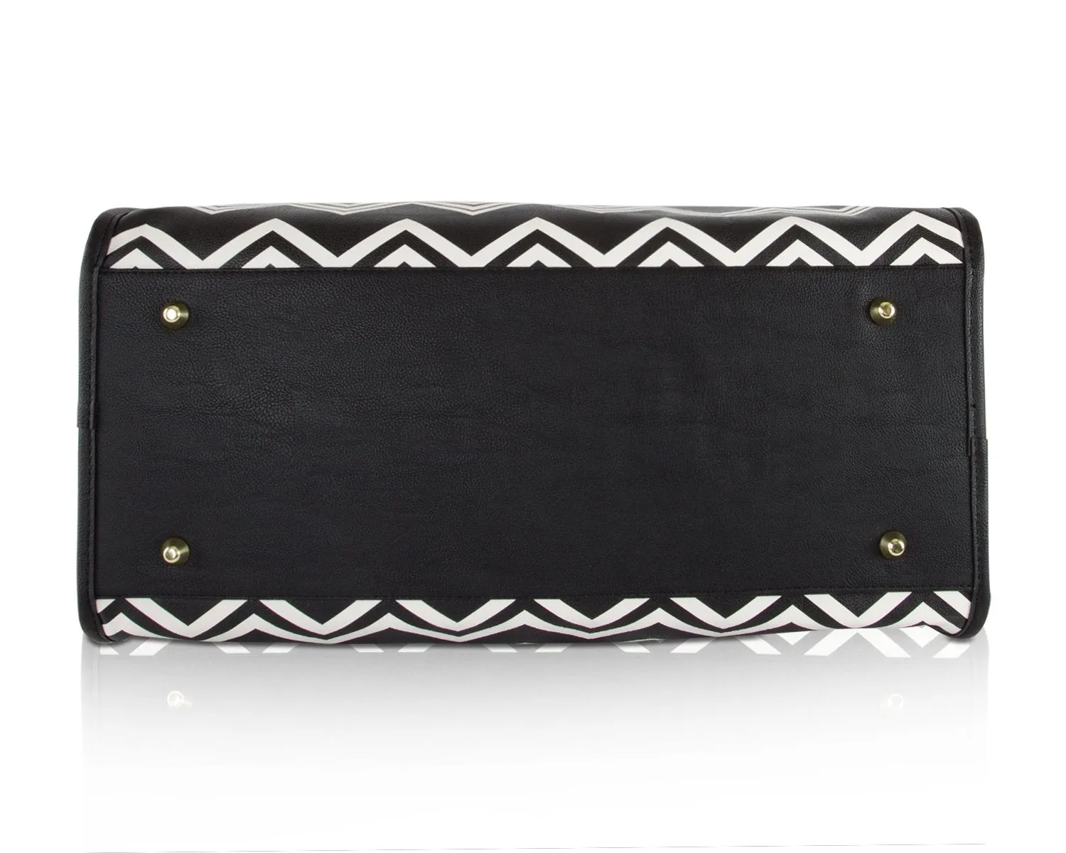 Betsey Johnson Chevron Carry On Weekender Travel Duffel Bag - Black White