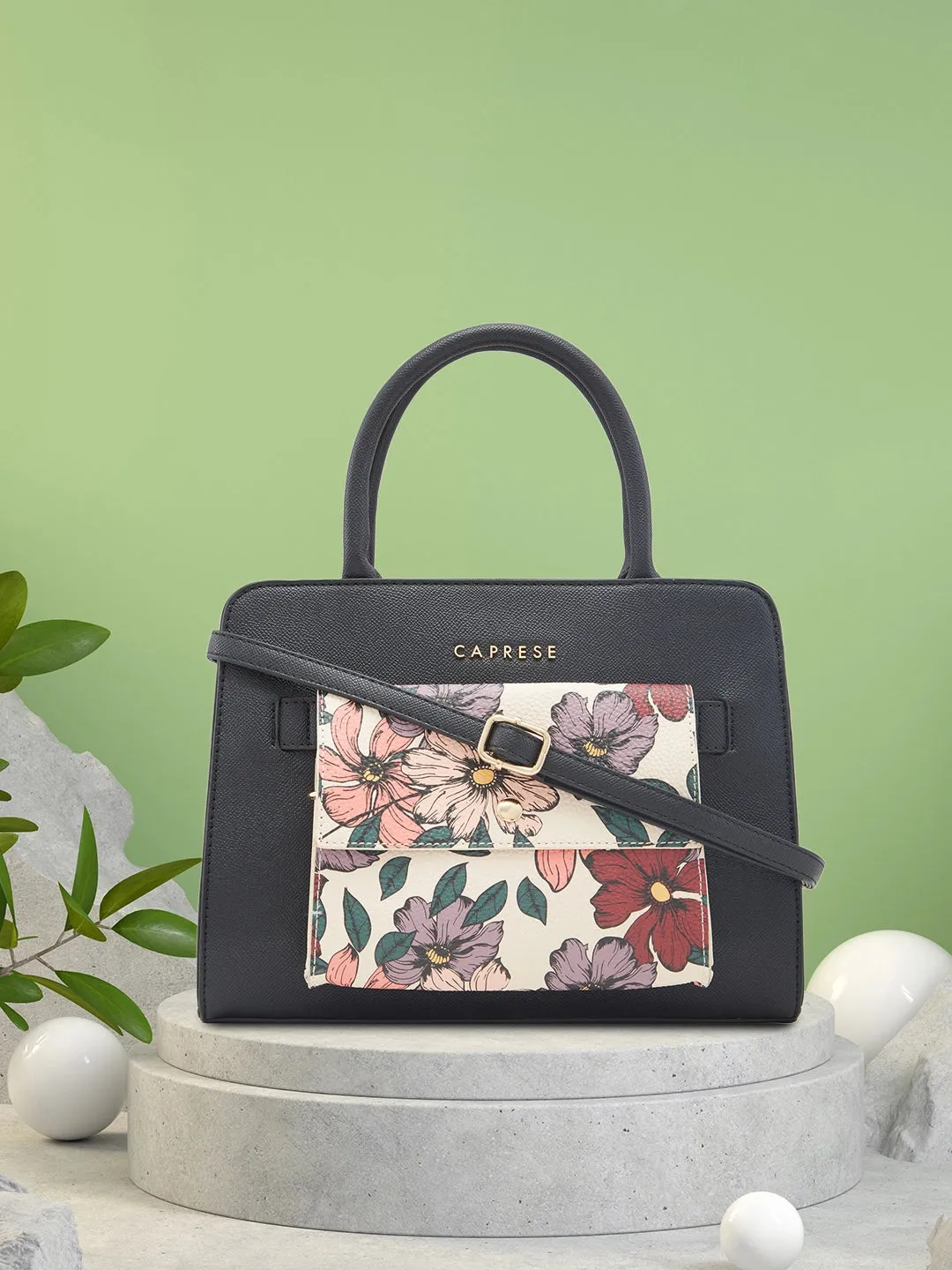 Caprese Daphne Satchel Medium Black