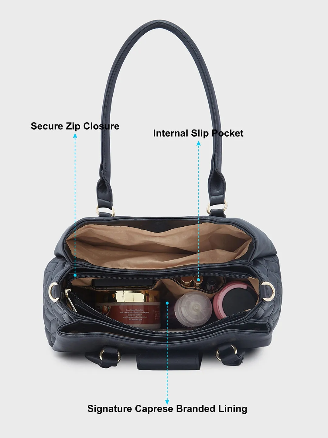 Caprese Sabrina Satchel Medium Black