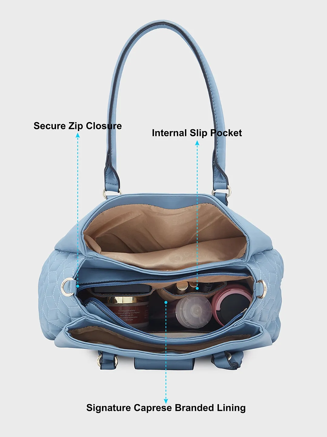 Caprese Sabrina Satchel Medium Powder Blue