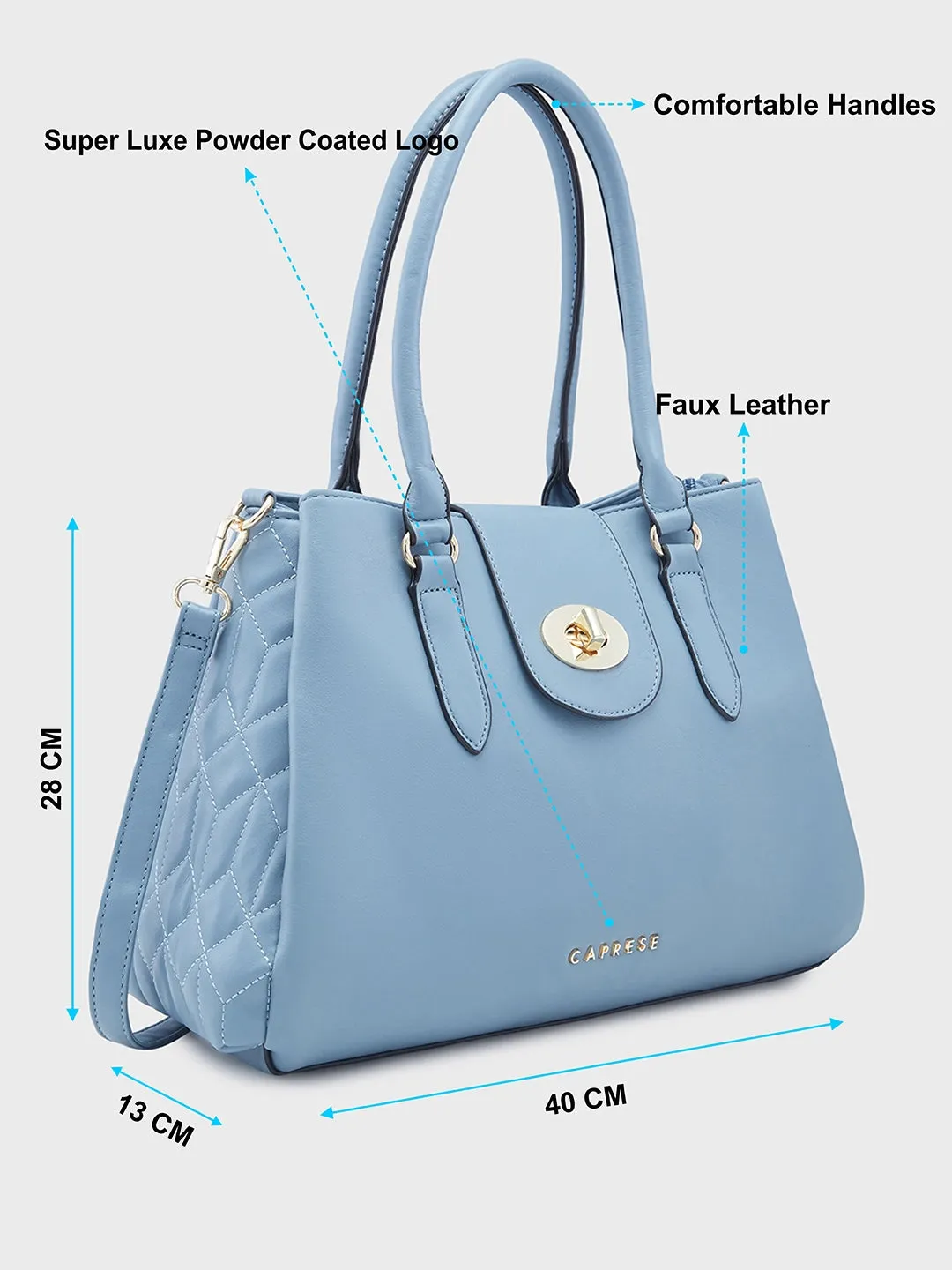 Caprese Sabrina Satchel Medium Powder Blue