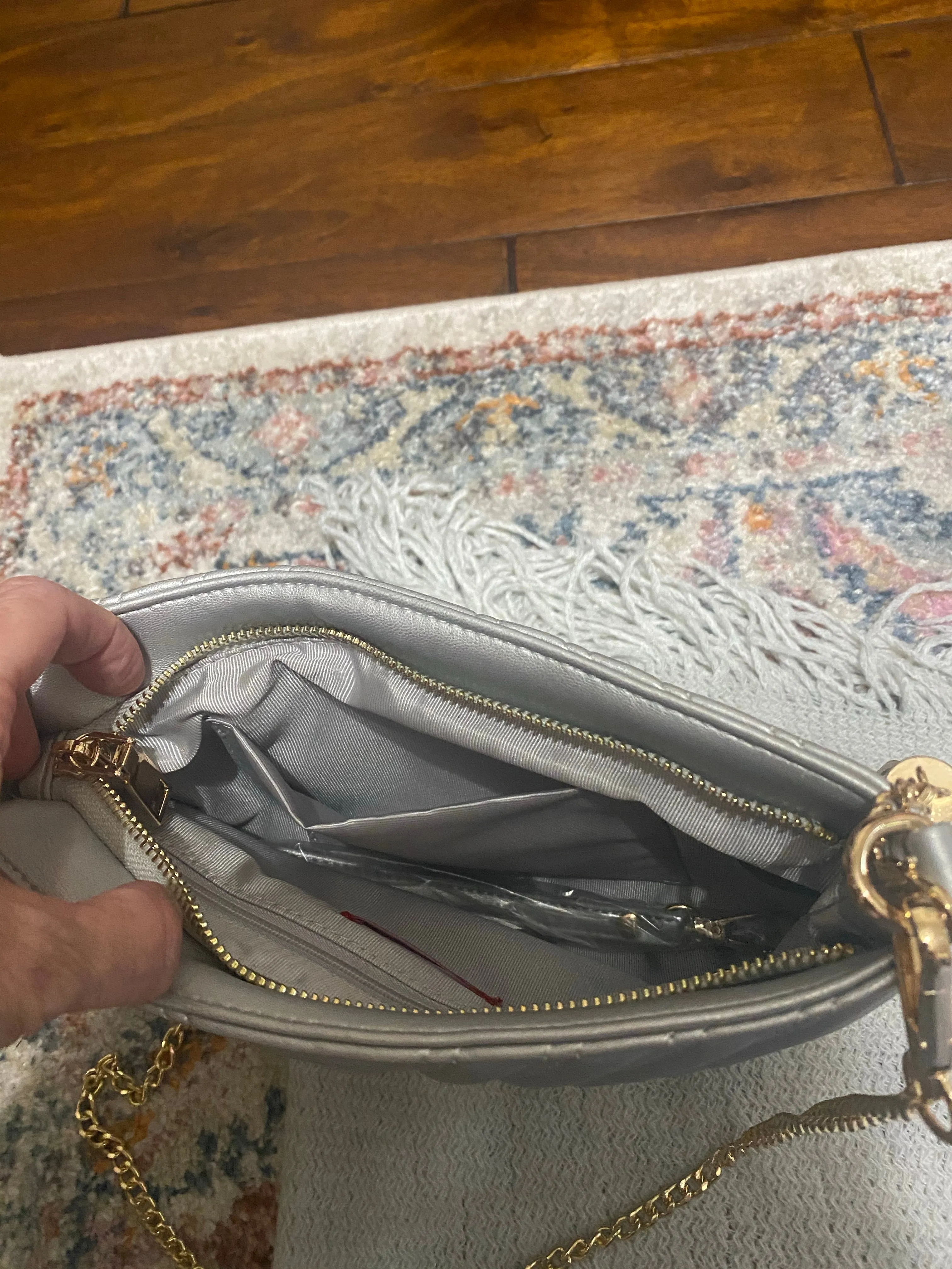 Chevron Quilted Clutch Bag