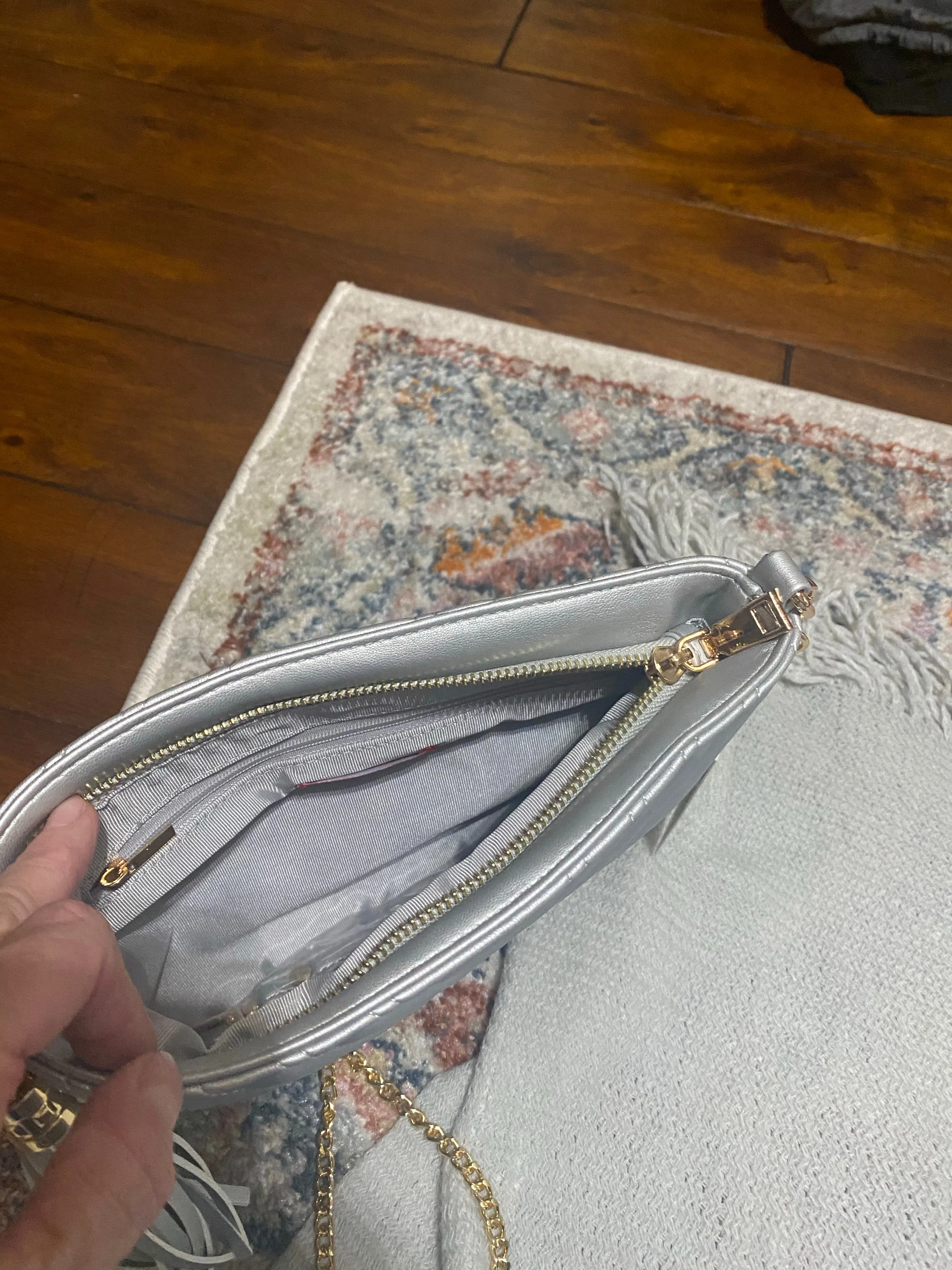 Chevron Quilted Clutch Bag