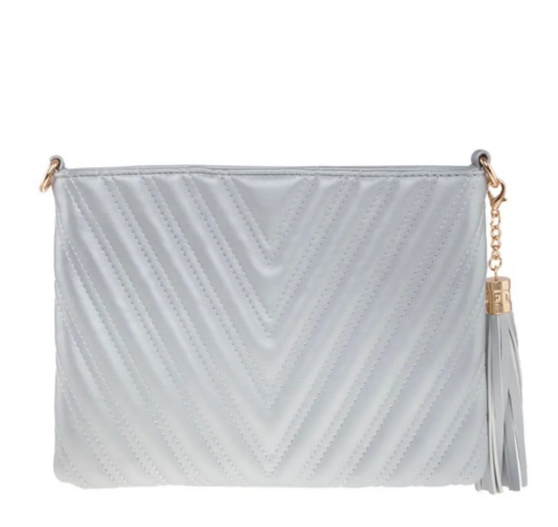 Chevron Quilted Clutch Bag
