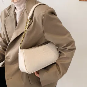 Christmas Gift Stone Pattern Small PU Leather Shoulder Bags For Women 2021 Summer Simple Handbags And Purses Female Travel Totes Chain