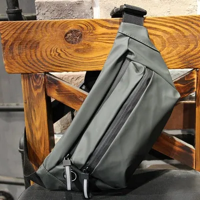 Fashion Waist Bag Men's Chest Bag One Shoulder Crossbody Waterproof Cycling Sports Bag, Street Trendy Small Backpack Casual