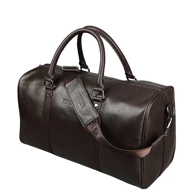 Feger Brand Fashion Extra Large Weekend Duffel Bag Big Genuine Leather Business Men'S Travel Bag