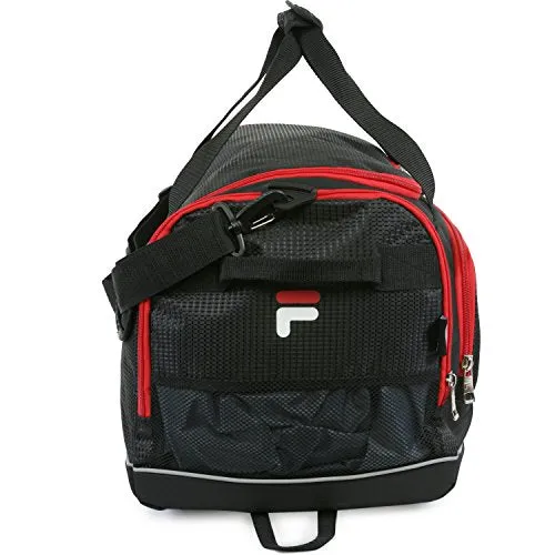 Fila Cypress Small Sport Duffel Bag, Black/Red One Size