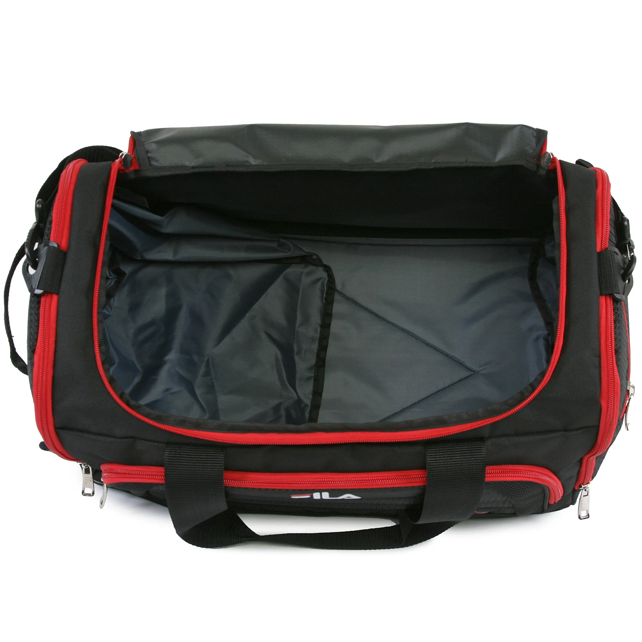 Fila Cypress Small Sport Duffel Bag, Black/Red, One Size