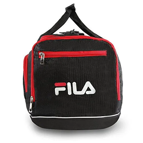 Fila Cypress Small Sport Duffel Bag, Black/Red One Size