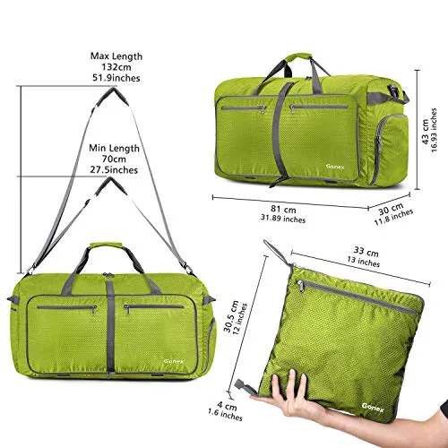 Gonex 100L Foldable Travel Duffel Bag for Luggage Gym Sports, Lightweight Travel Bag with Big