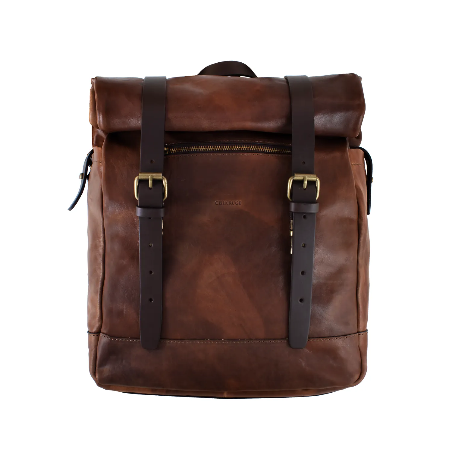 ITALIAN LEATHER ROLL-TOP BACKPACK