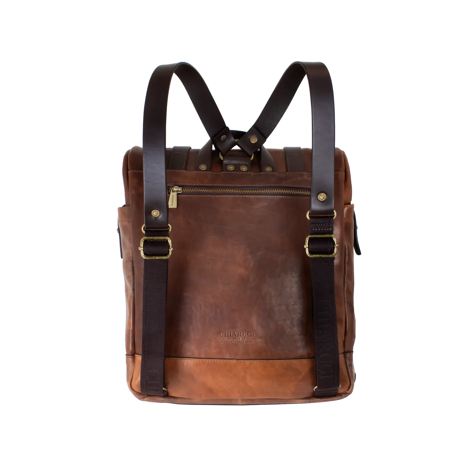 ITALIAN LEATHER ROLL-TOP BACKPACK