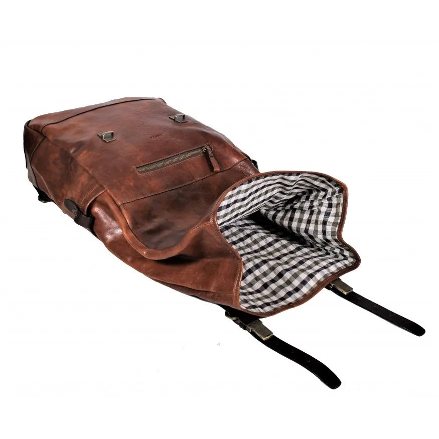 ITALIAN LEATHER ROLL-TOP BACKPACK