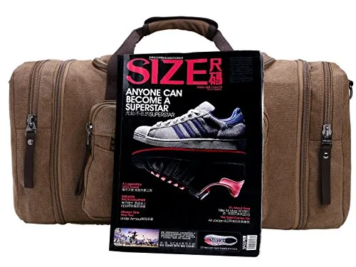 Large Capacity Canvas Unisex Travel Duffel Bag Shoulder Handbag Weekend Bag w/ Strap