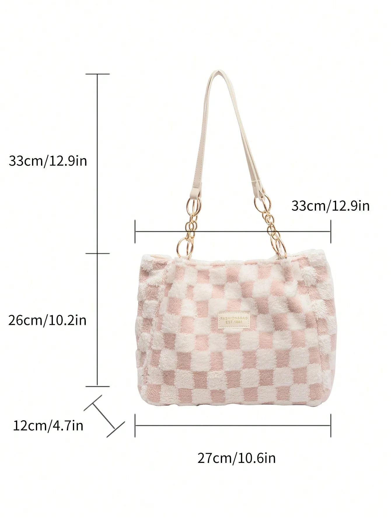 New Arrivals Plaid Pattern Lady's Stylish Tote Bag For Fall And Winter