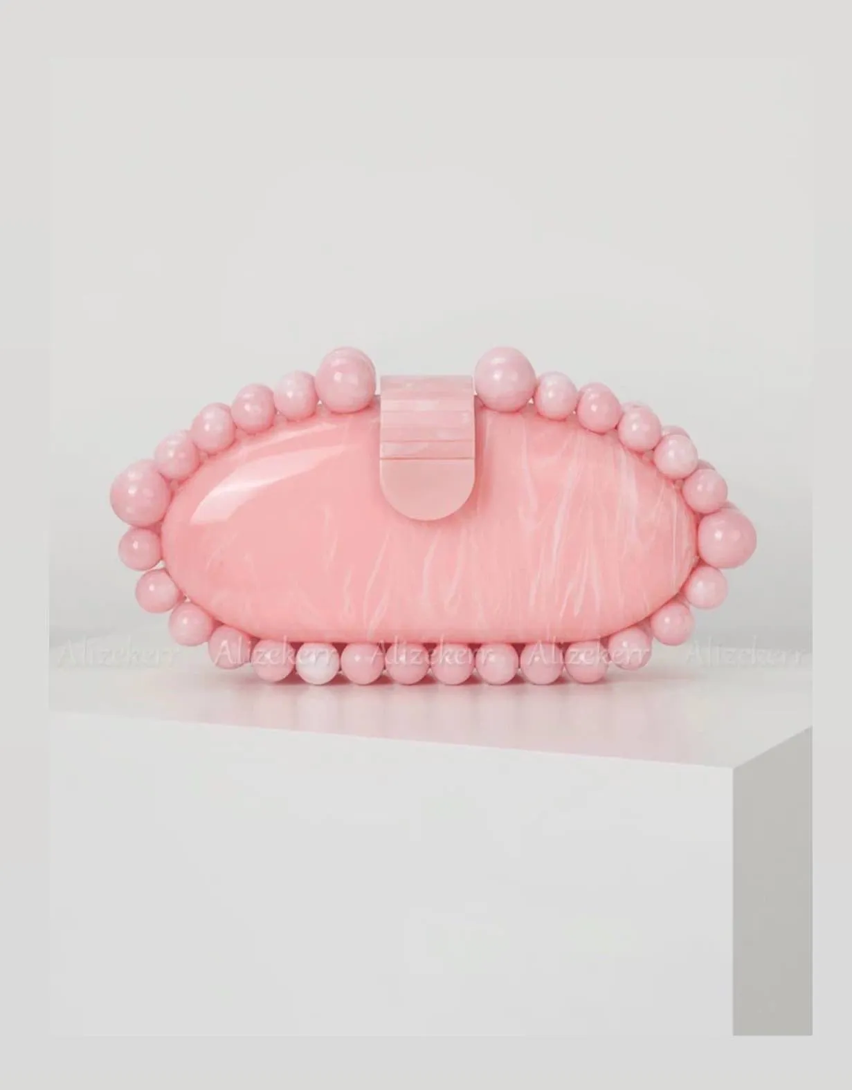 Oval Beaded Small Summer Clutch
