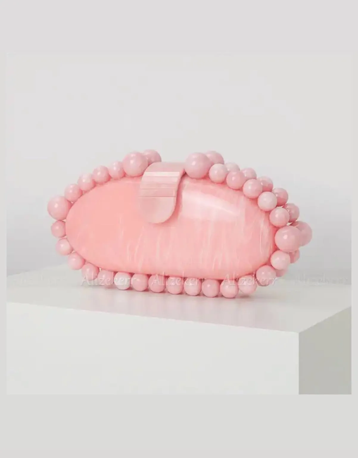Oval Beaded Small Summer Clutch