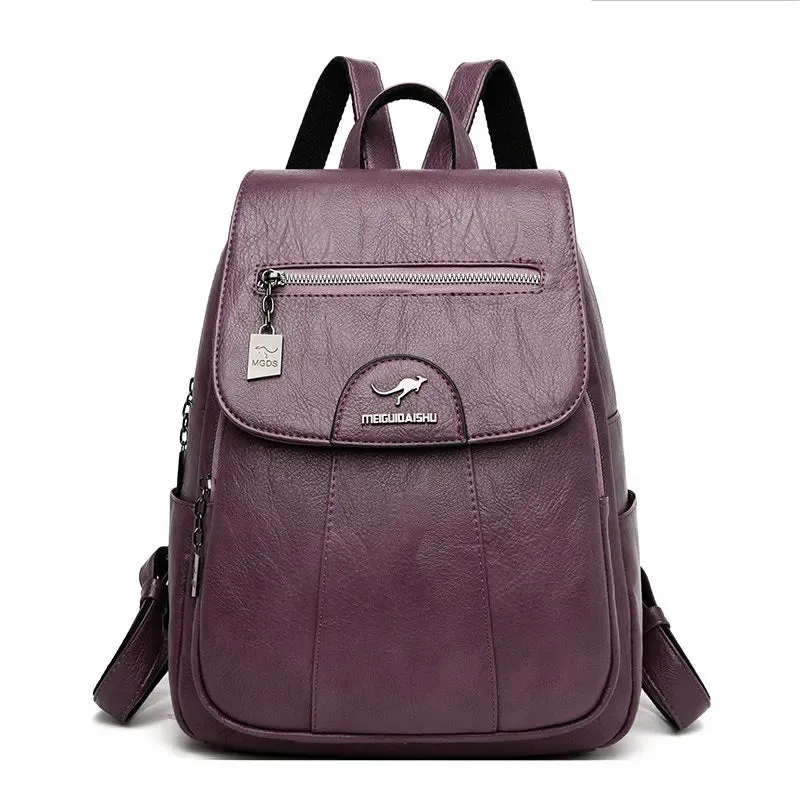 PU Leather vintage style women's Backpack