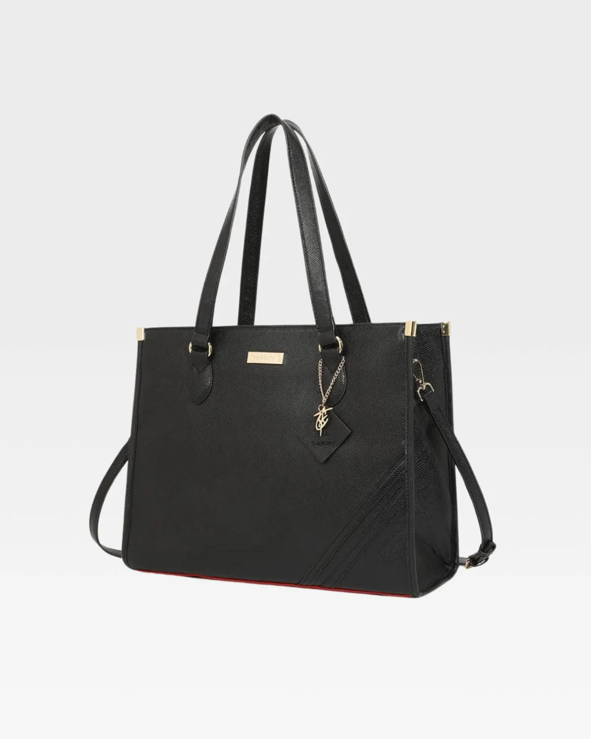 PY Tote Bag in Black Red Bottom
