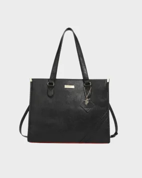 PY Tote Bag in Black Red Bottom