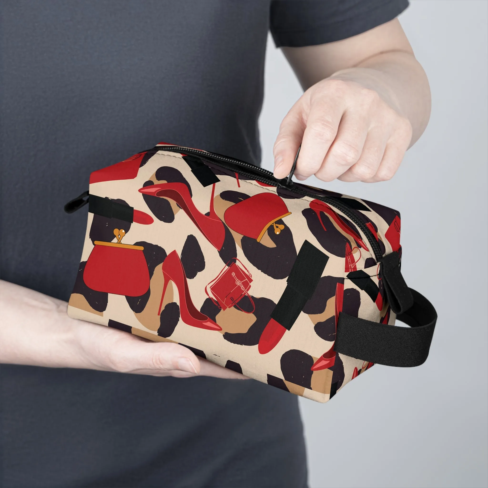 Red Leopard Toiletry Bag
