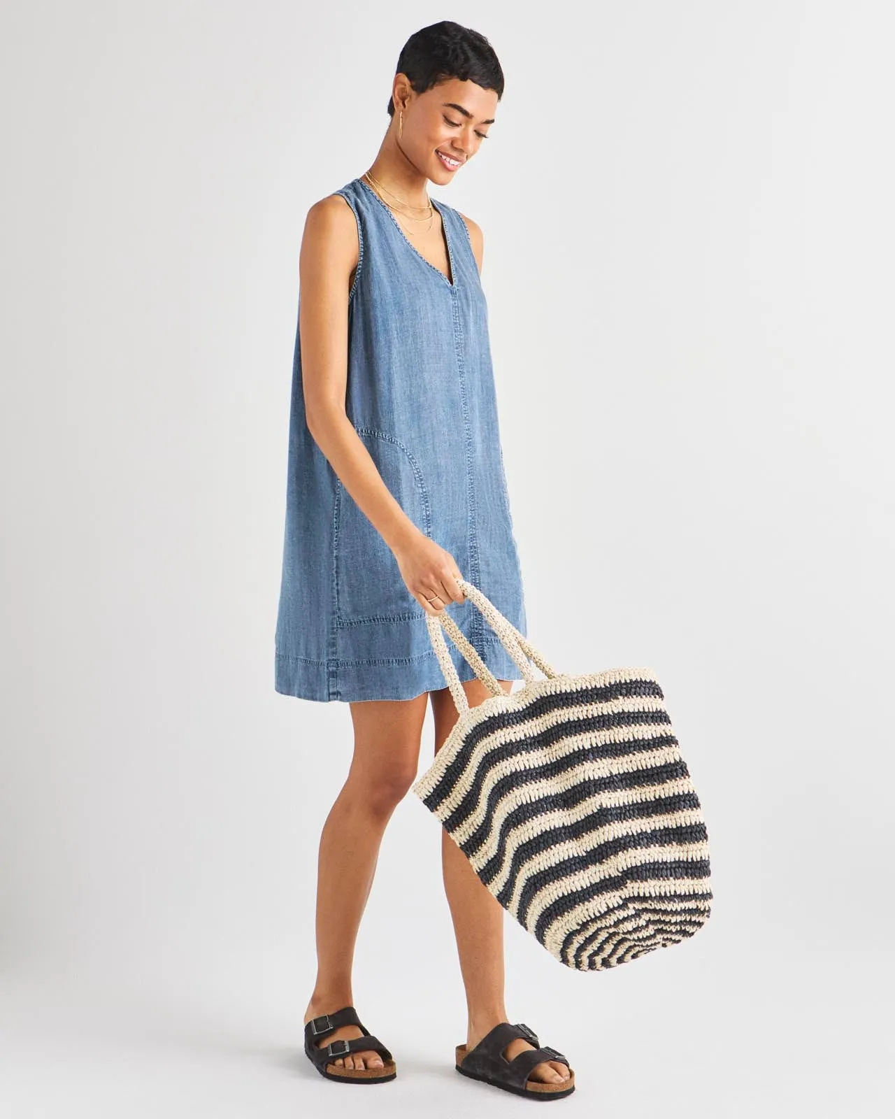 Riviera Raffia Stripe Tote