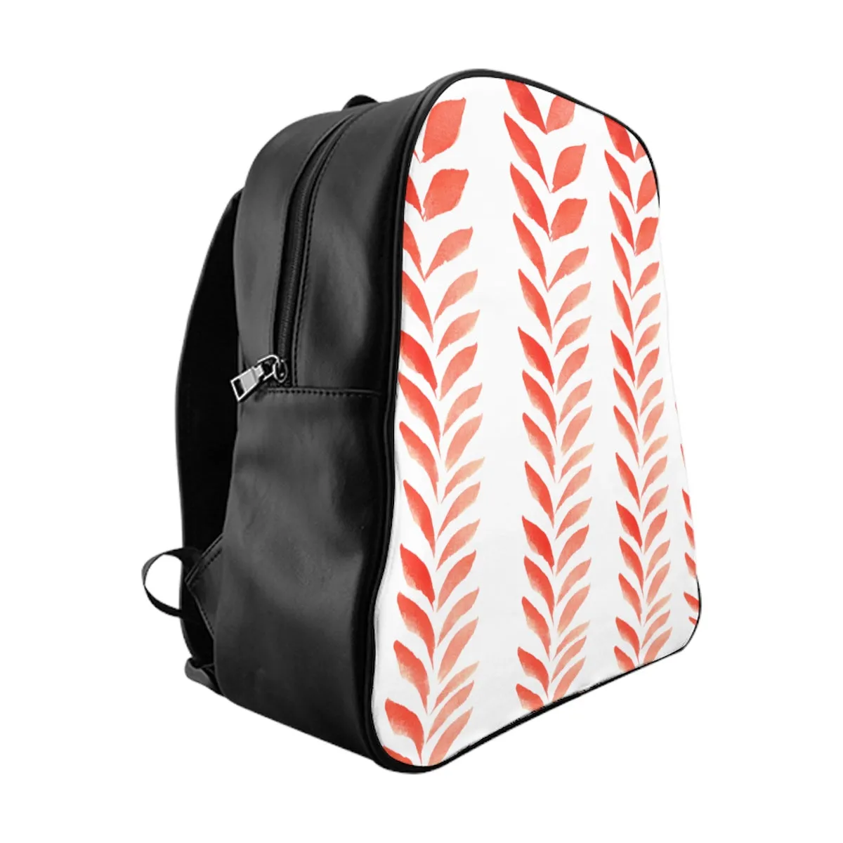 School Backpack Red Leaves