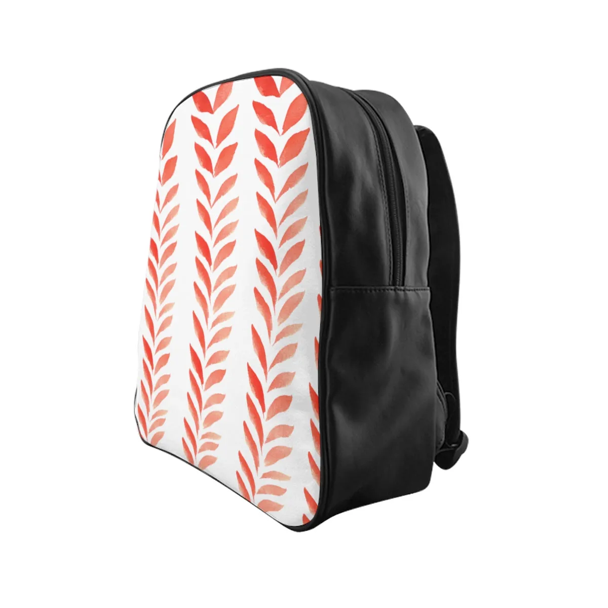School Backpack Red Leaves