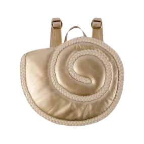 Seafo Schoolbag | Moon Shell | Champagne Metallic Leather