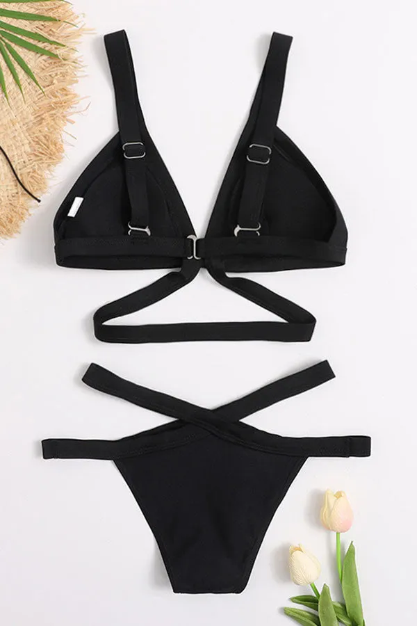 Solid Color Stylish Beach Bikini