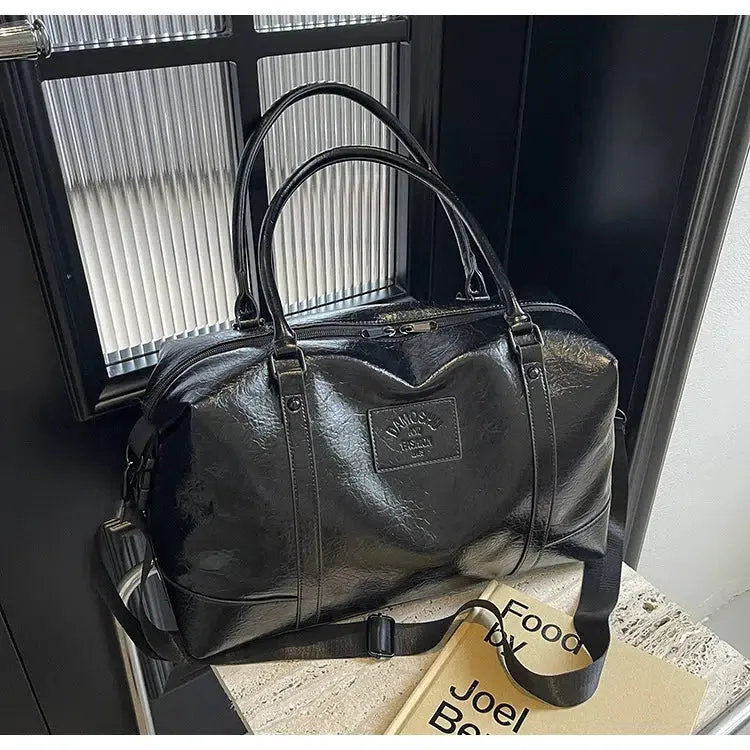 Stylish Dual Handles Leather Bag