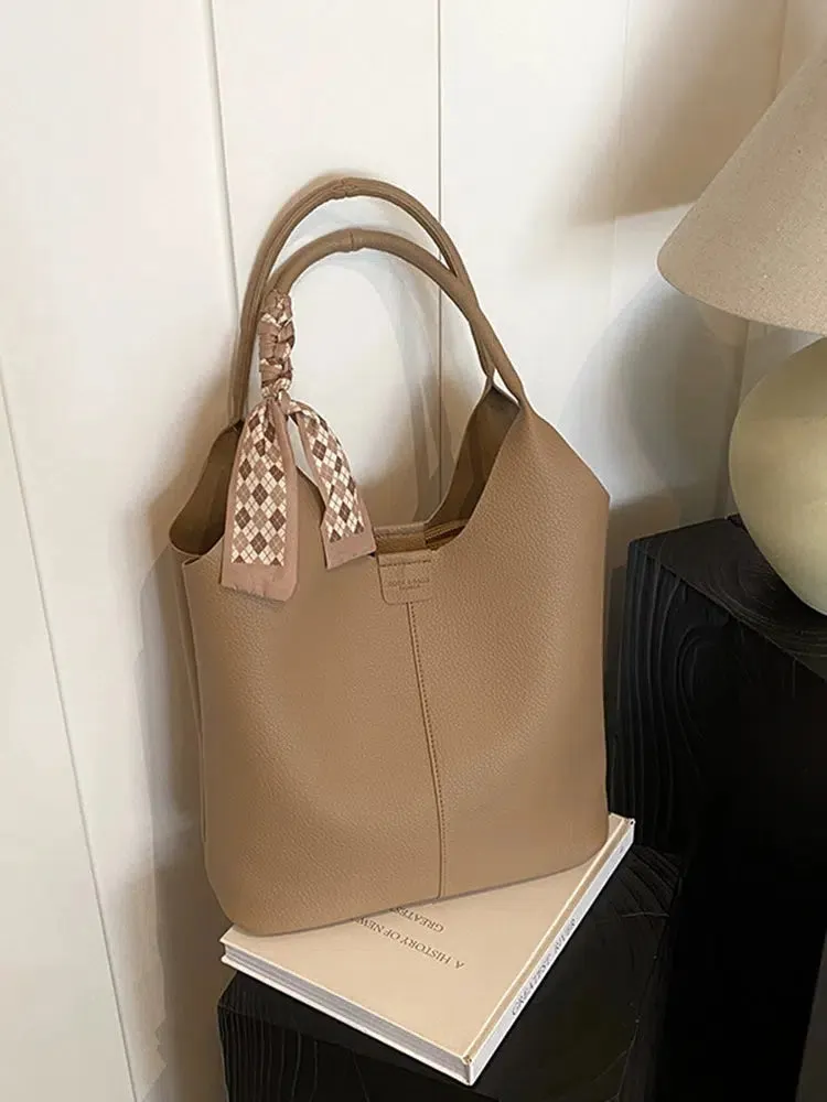 Stylish Leather Bucket Bag