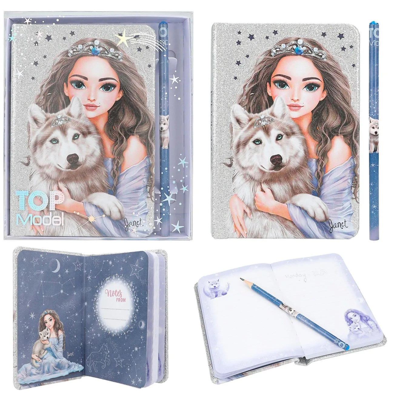 TOPModel Notebook w/pencil WOLF