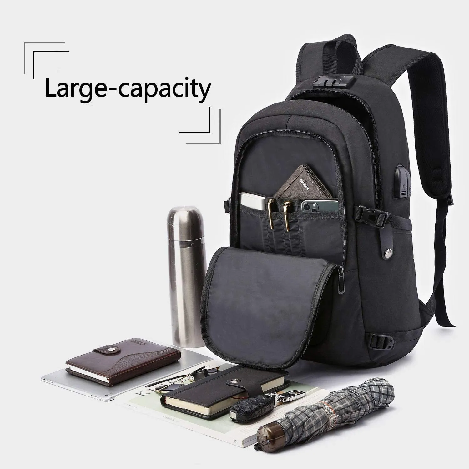 Travel Laptop Backpack,Anti Theft Business Slim Backpack with USB Charging Port