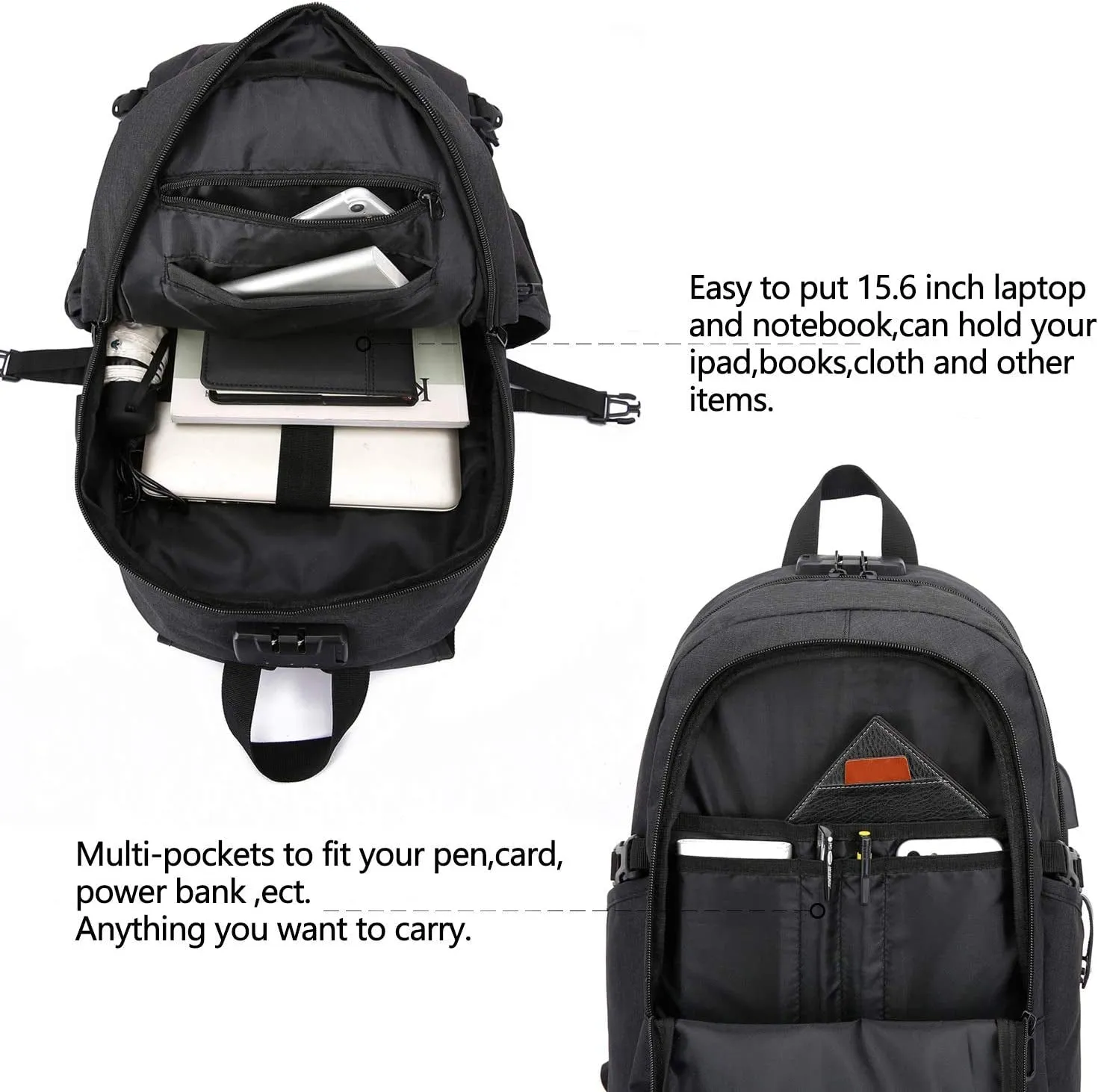 Travel Laptop Backpack,Anti Theft Business Slim Backpack with USB Charging Port