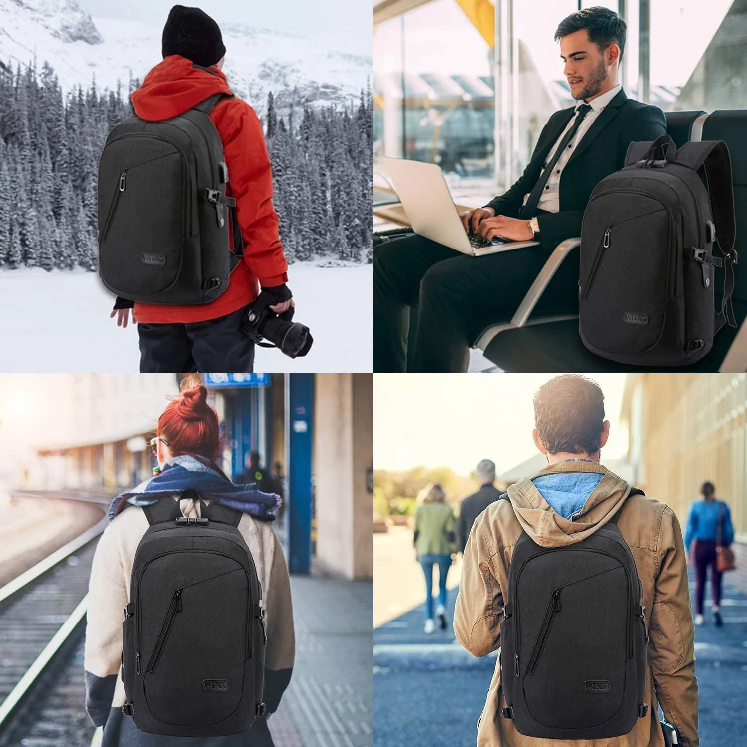 Travel Laptop Backpack,Anti Theft Business Slim Backpack with USB Charging Port