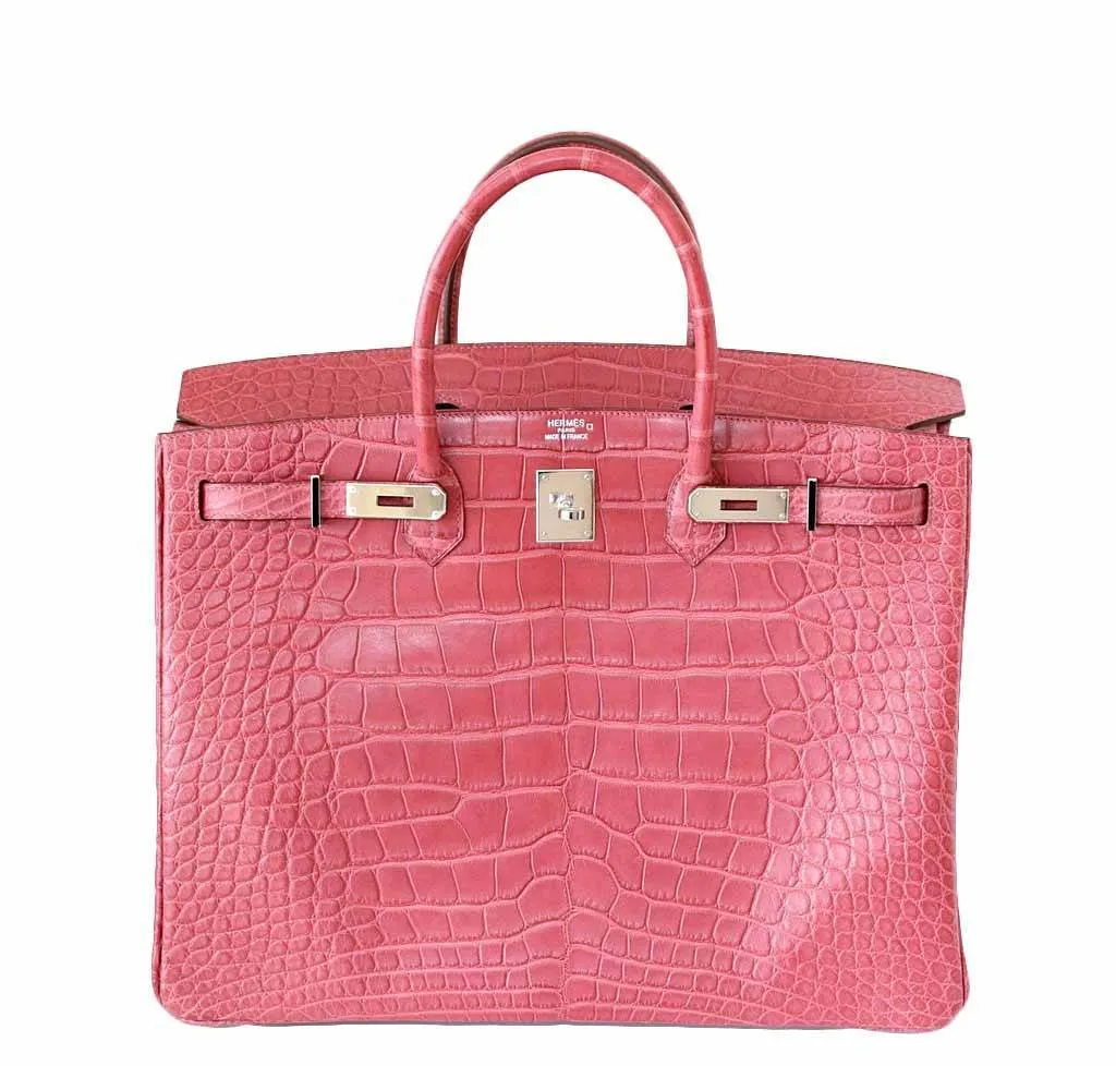 Trendy Inspired Hermès Birkin 40 Boise De Rose Alligator Bag