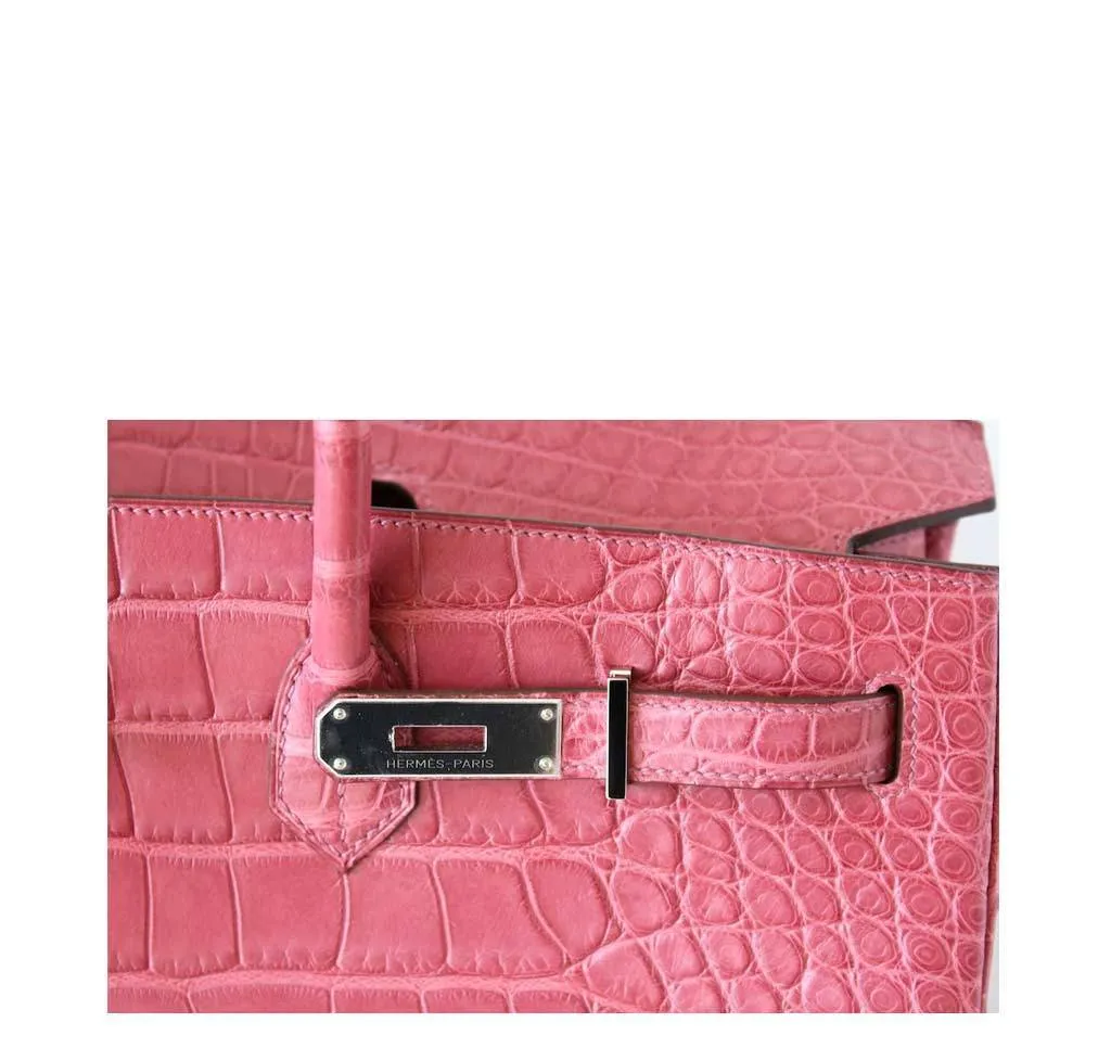 Trendy Inspired Hermès Birkin 40 Boise De Rose Alligator Bag